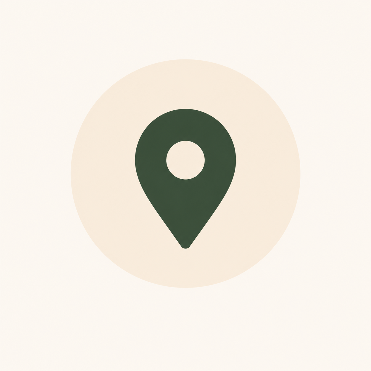 Digital map location pin icon on a light background.