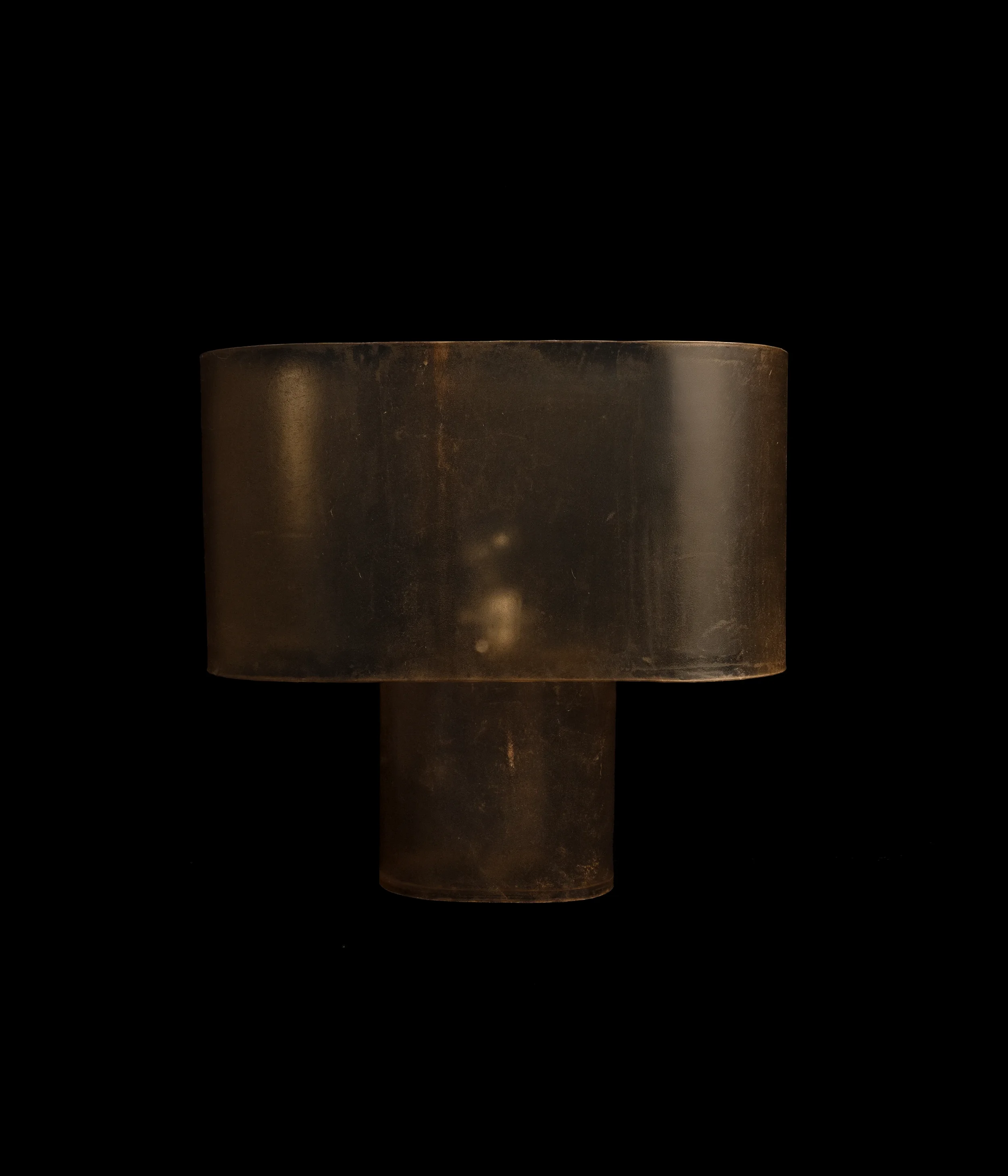 RACAANA collectible art lamp wrapped in hand-stitched transparent leather with quiet light.