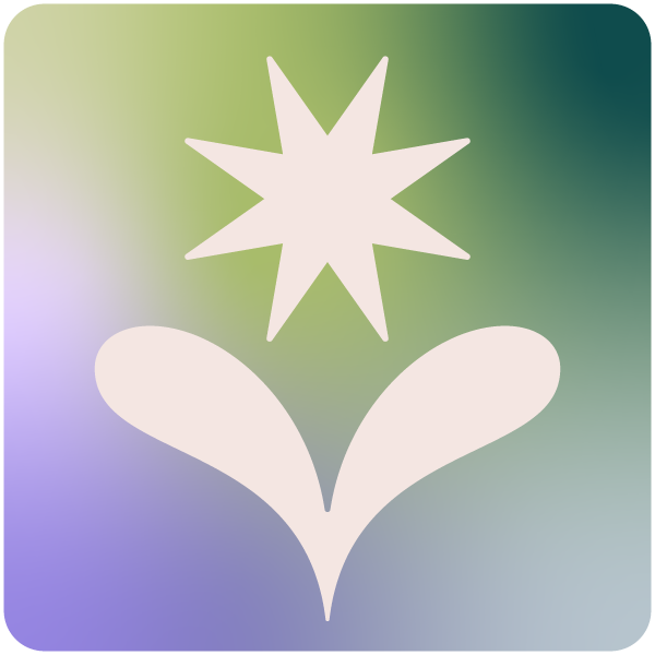 Icon of an 8-point star blooming from a sprout to represent individual counseling