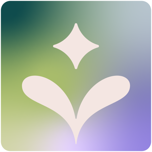 Icon of a 4-point star blooming from a sprout to represent child counseling