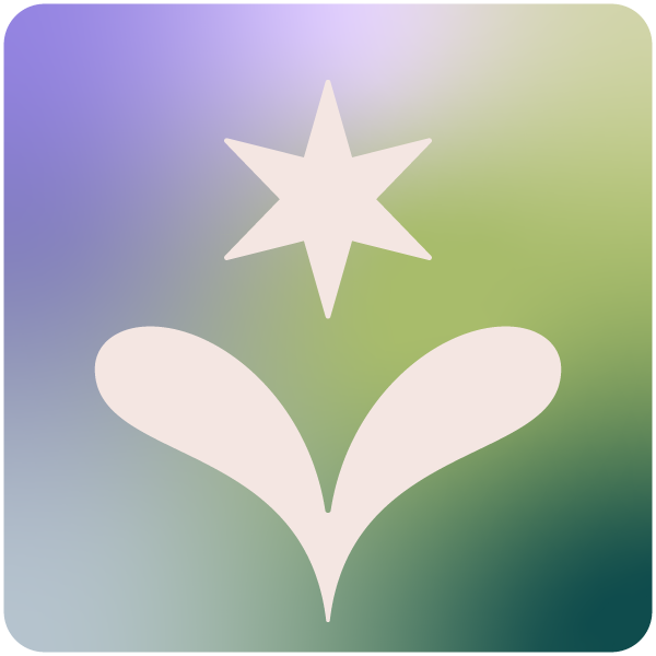 Icon of a 6-point star blooming from a sprout to represent teen counseling