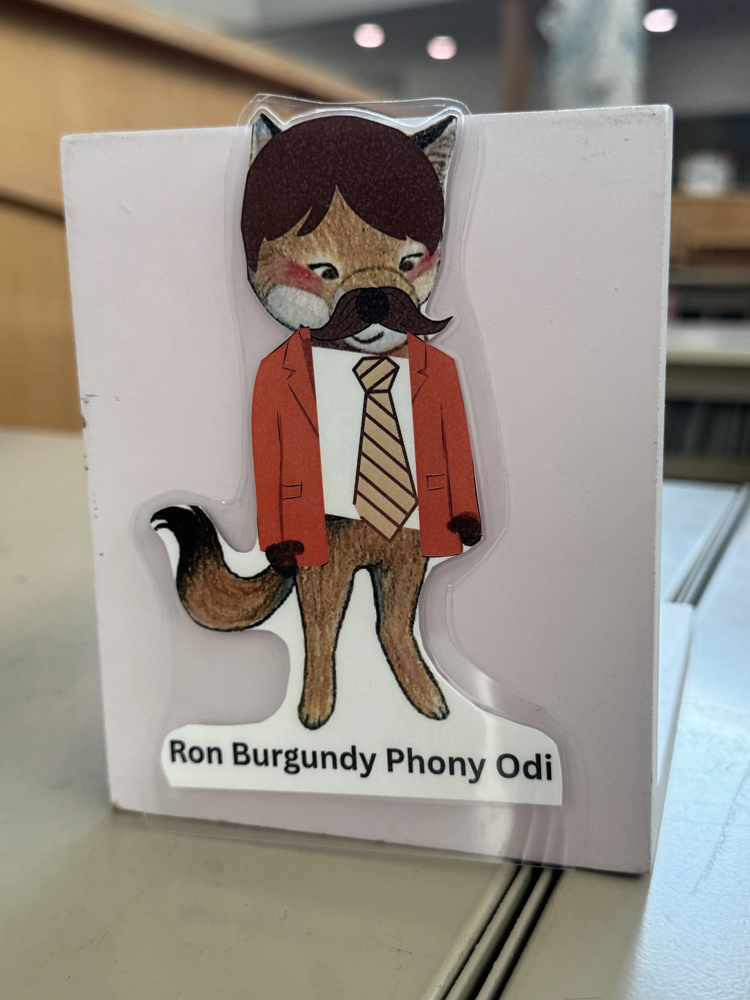 Odi the Coyote as Ron Burgundy Phony Odi