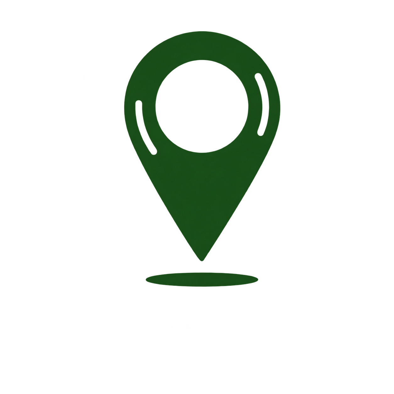 Green map pin marker icon on a black background.