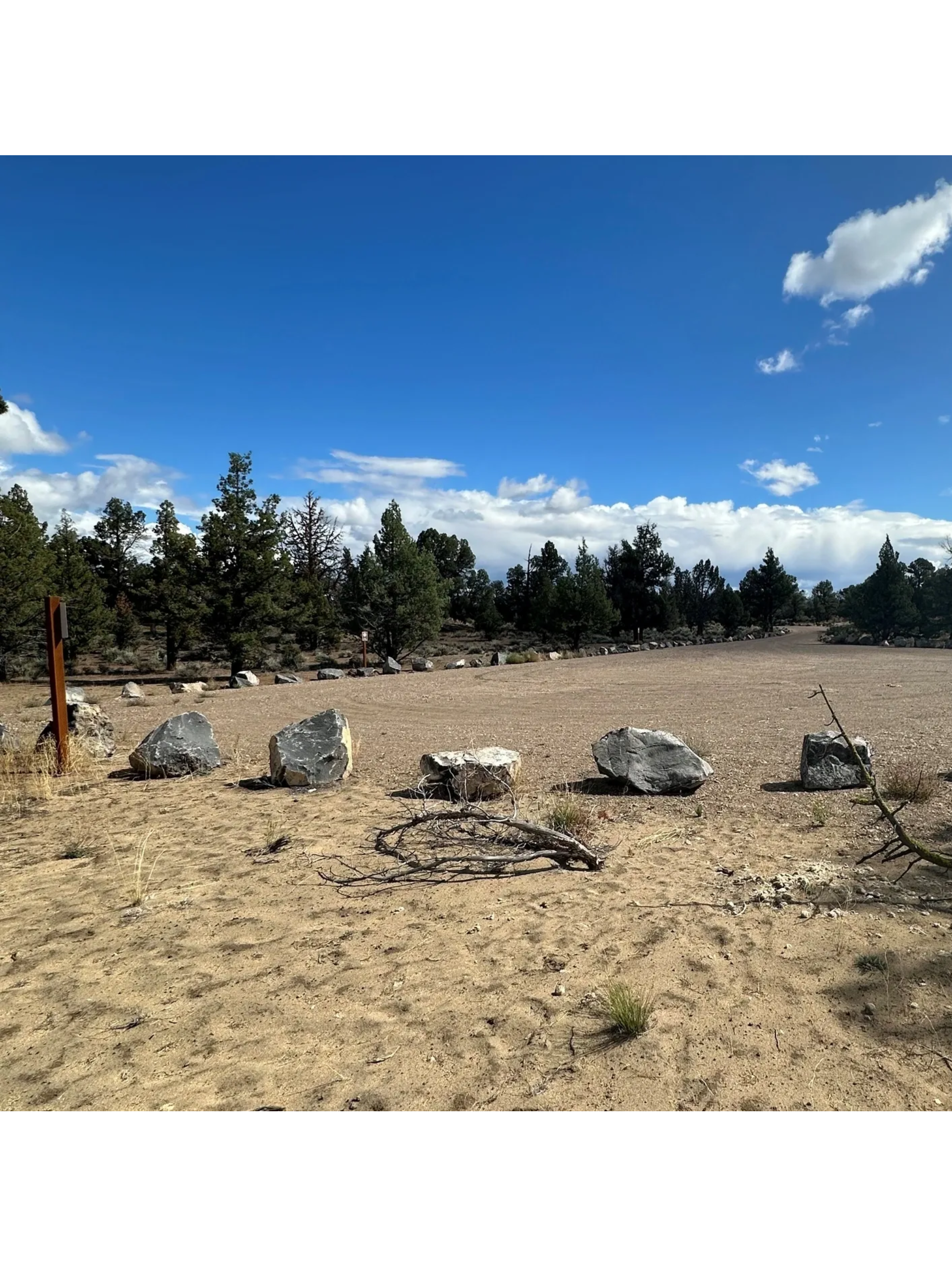 Boulders placed at Larry Chitwood Trailhead as part of a completed BLM procurement contract with Rimrock Ventures.