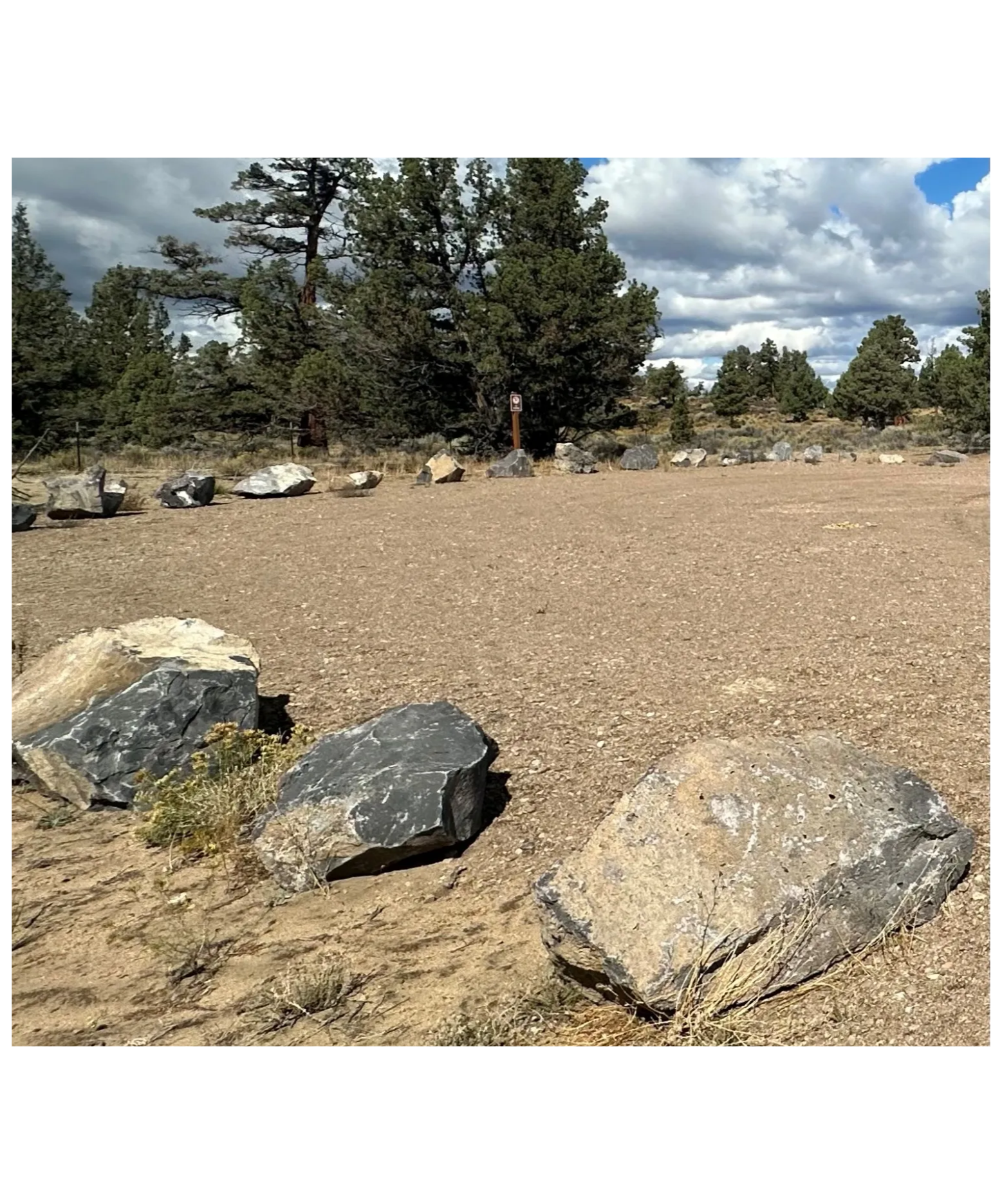Boulders delivered by Rimrock Ventures for a completed BLM project at Larry Chitwood Trailhead.
