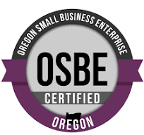 OSBE Certified badge with Oregon branding and small business enterprise label