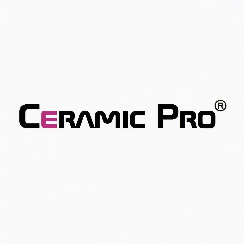 Logo for Ceramic Pro with stylized text, black and pink colors on a white background.