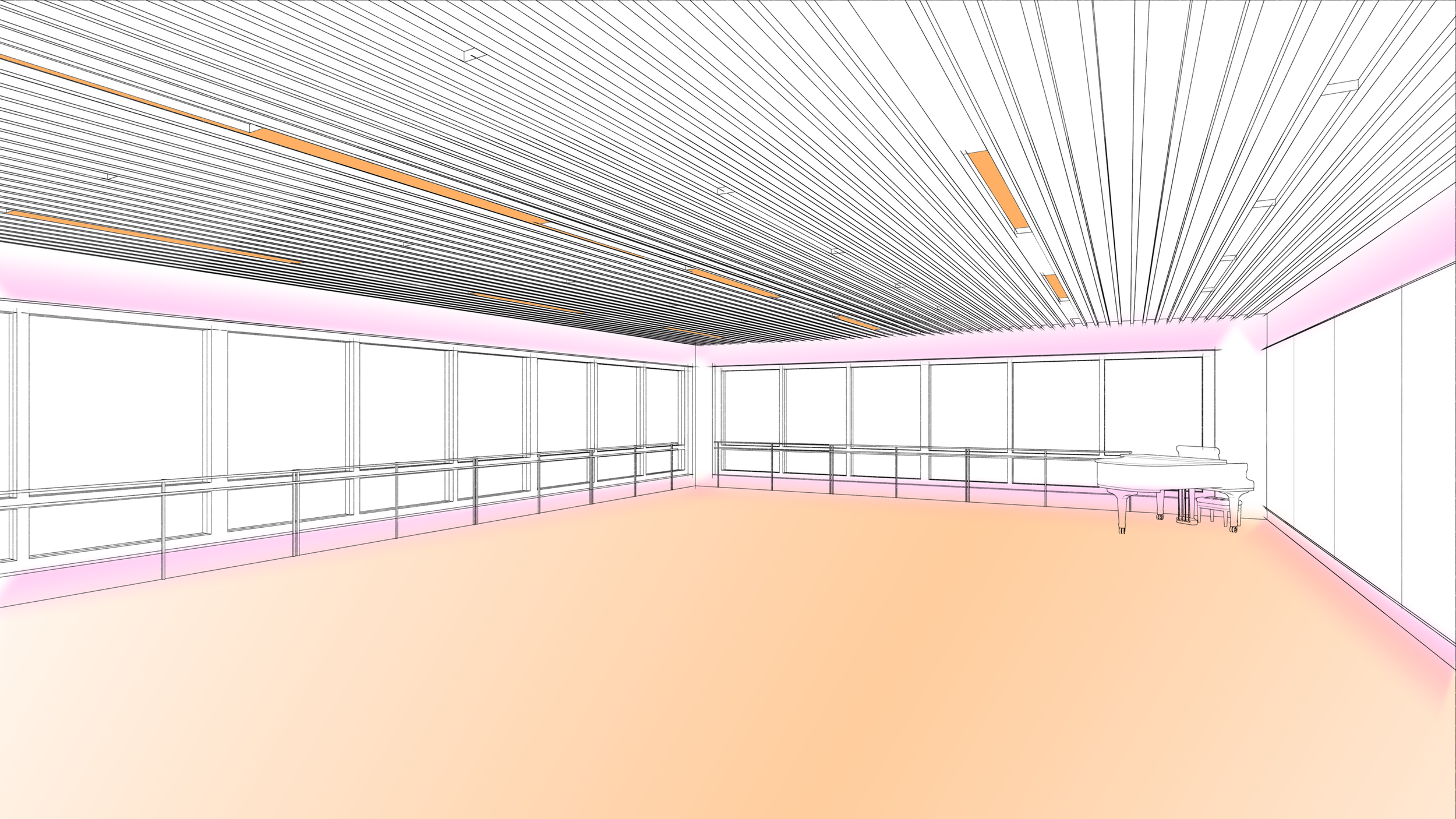 Dance Studio - Contemporary Class Lighting Diagram