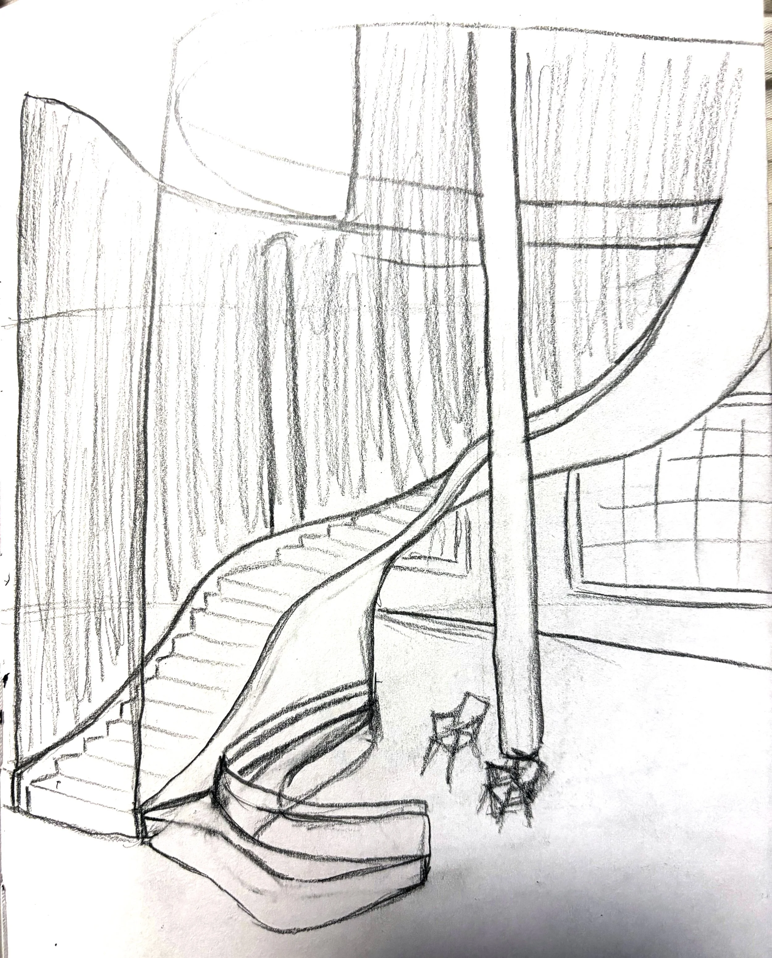 Monumental Stair/Waiting Area Concept Sketch