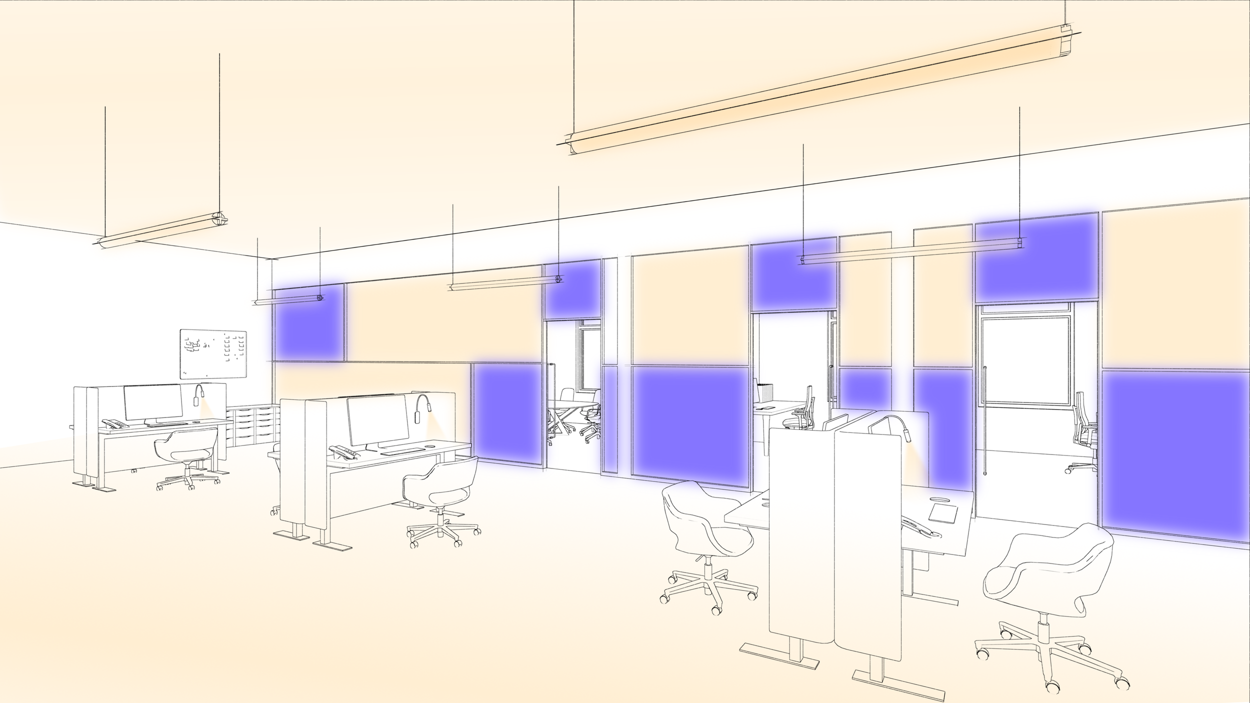 Office Area Lighting Diagram