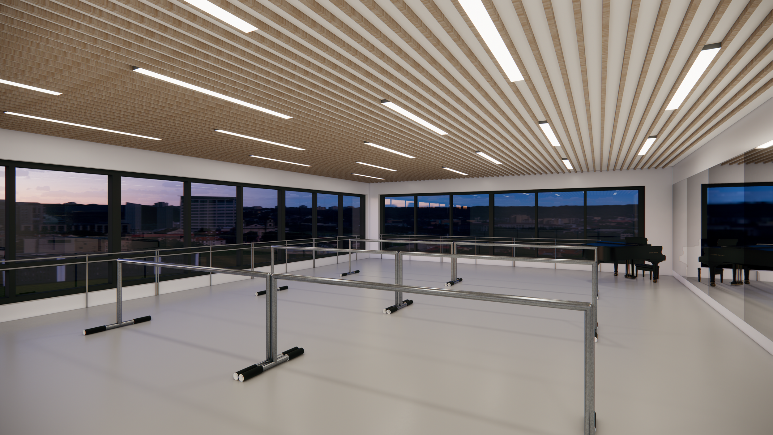 Dance Studio - Rehearsal Perspective View