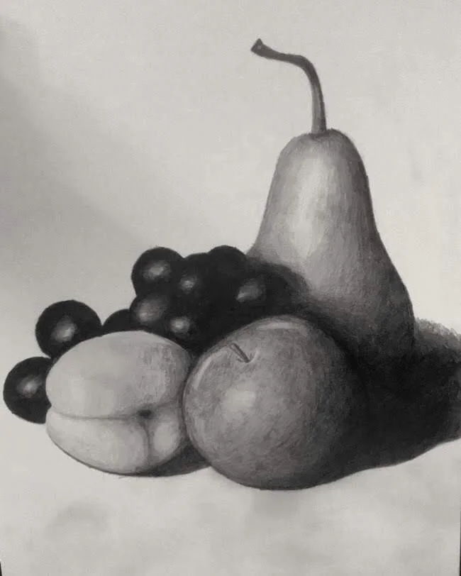 Observational Sketches & Renderings, 

"Fruit", 
Pencil still life