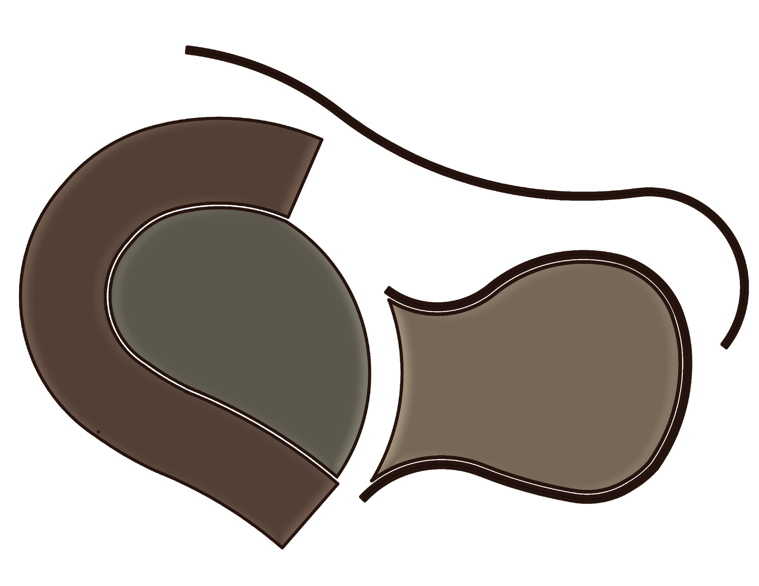 Part Diagram - Taken from a few of the most important curving forms within the design, this diagram represents how these forms sculpt out different areas of the design, but still fit together as a whole.