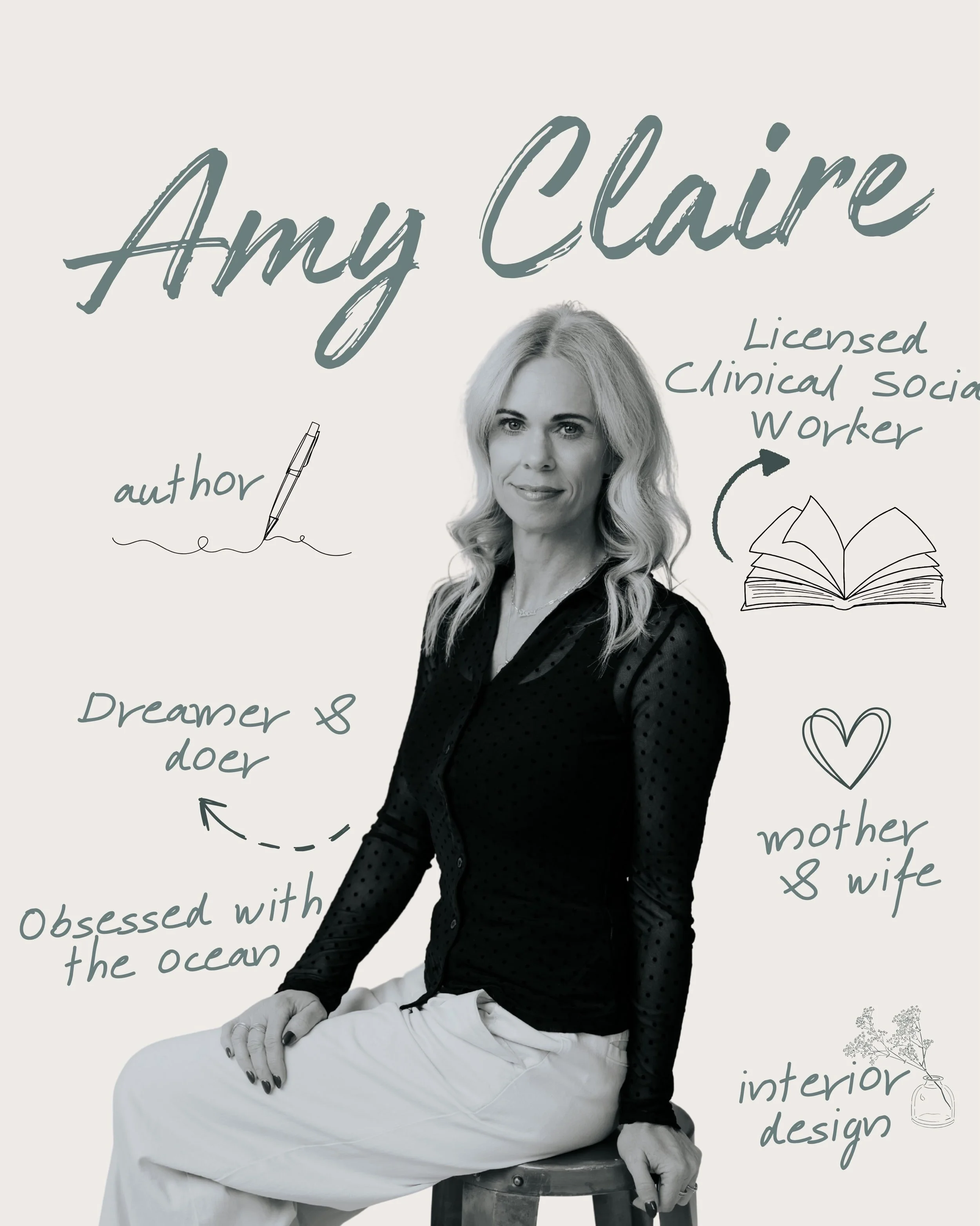 A little about me, beyond the titles. 🤍

I&rsquo;m a writer, therapist, wife, mother, dreamer, doer, homebody, and ocean lover&mdash;or really, anywhere I can see water. I love decorating a space and finding that perfect balance between cozy and chi