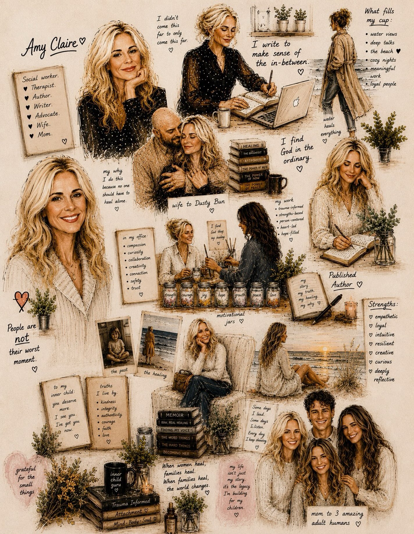 Sometimes self-care looks like doing less. Sometimes it looks like remembering more. I made this collage as a visual reminder of the life I have built, the people I love, the work I have done, the things I have survived, the things I have created, an