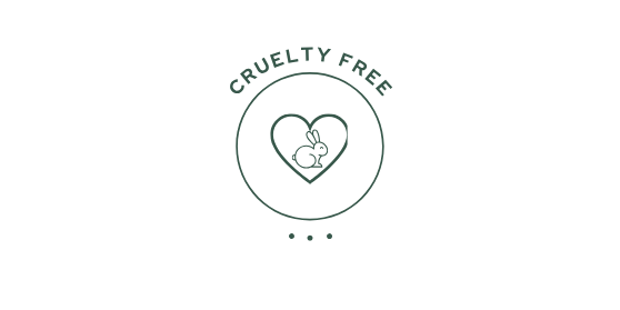 Cruelty-free logo with a heart and bunny illustration