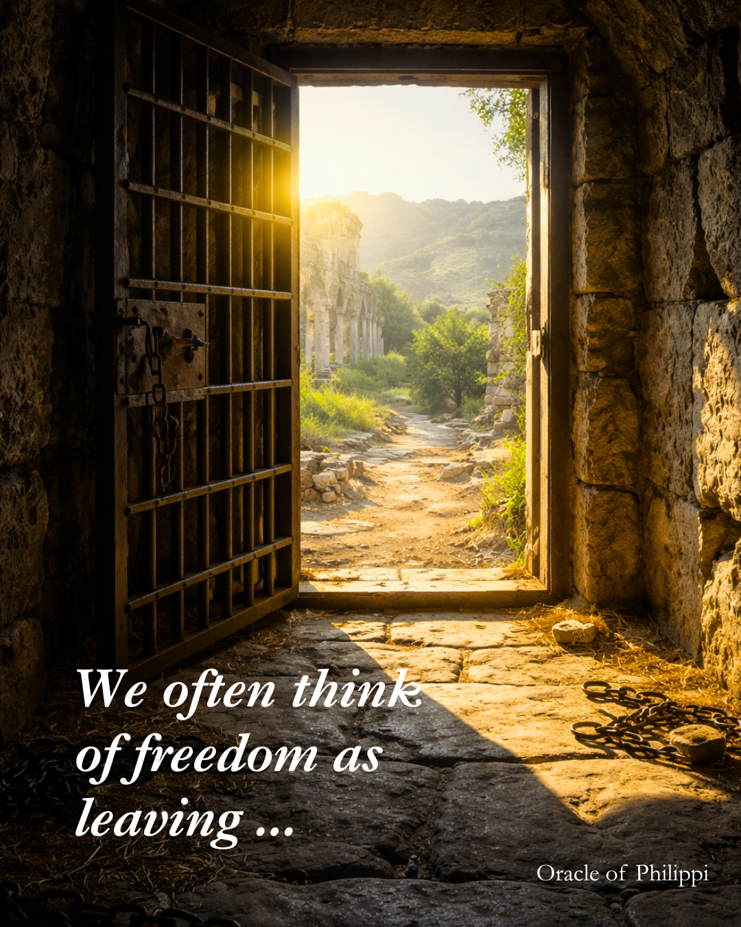 An open prison door