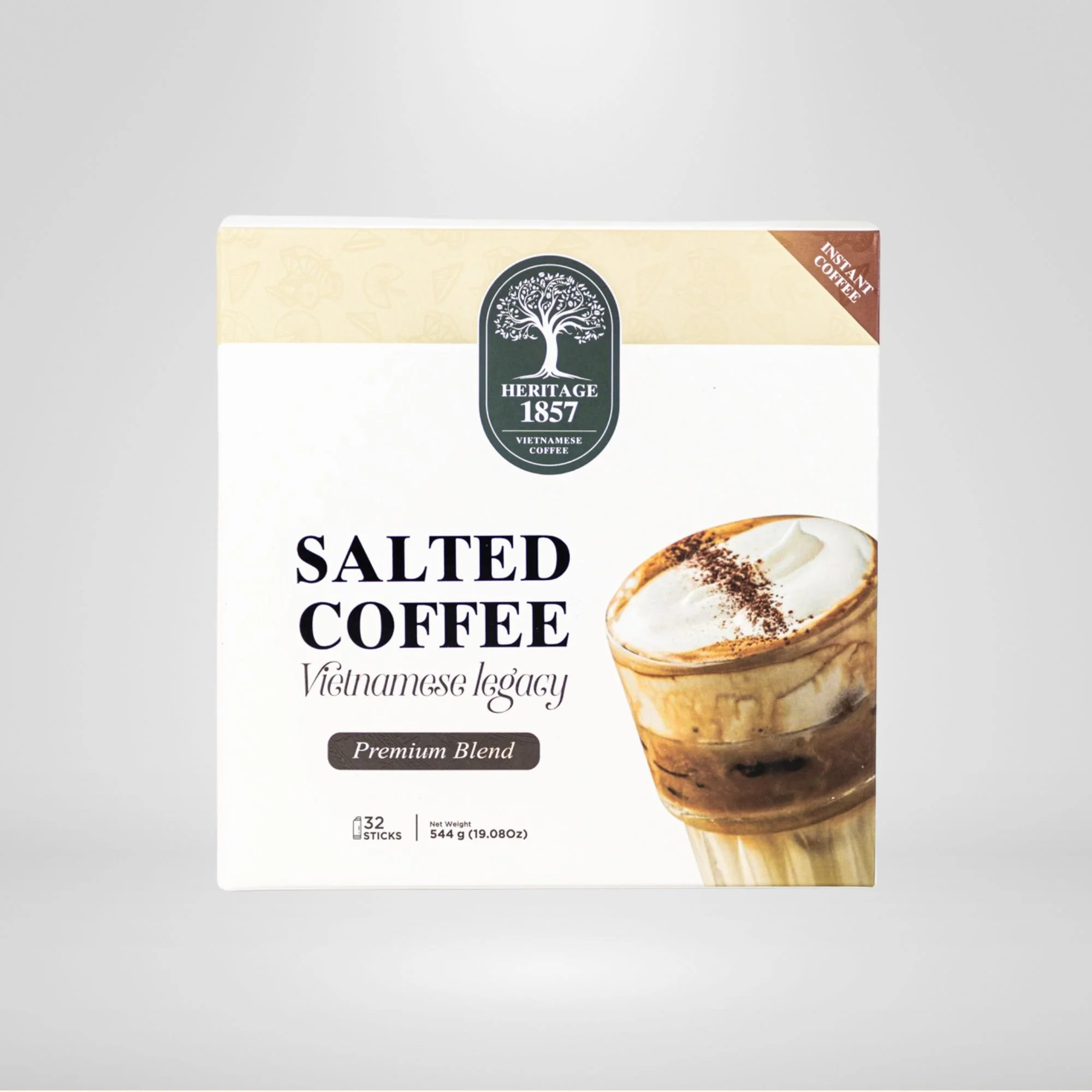 Salted Instant Coffee – 32-Pack Box (Single Serve)