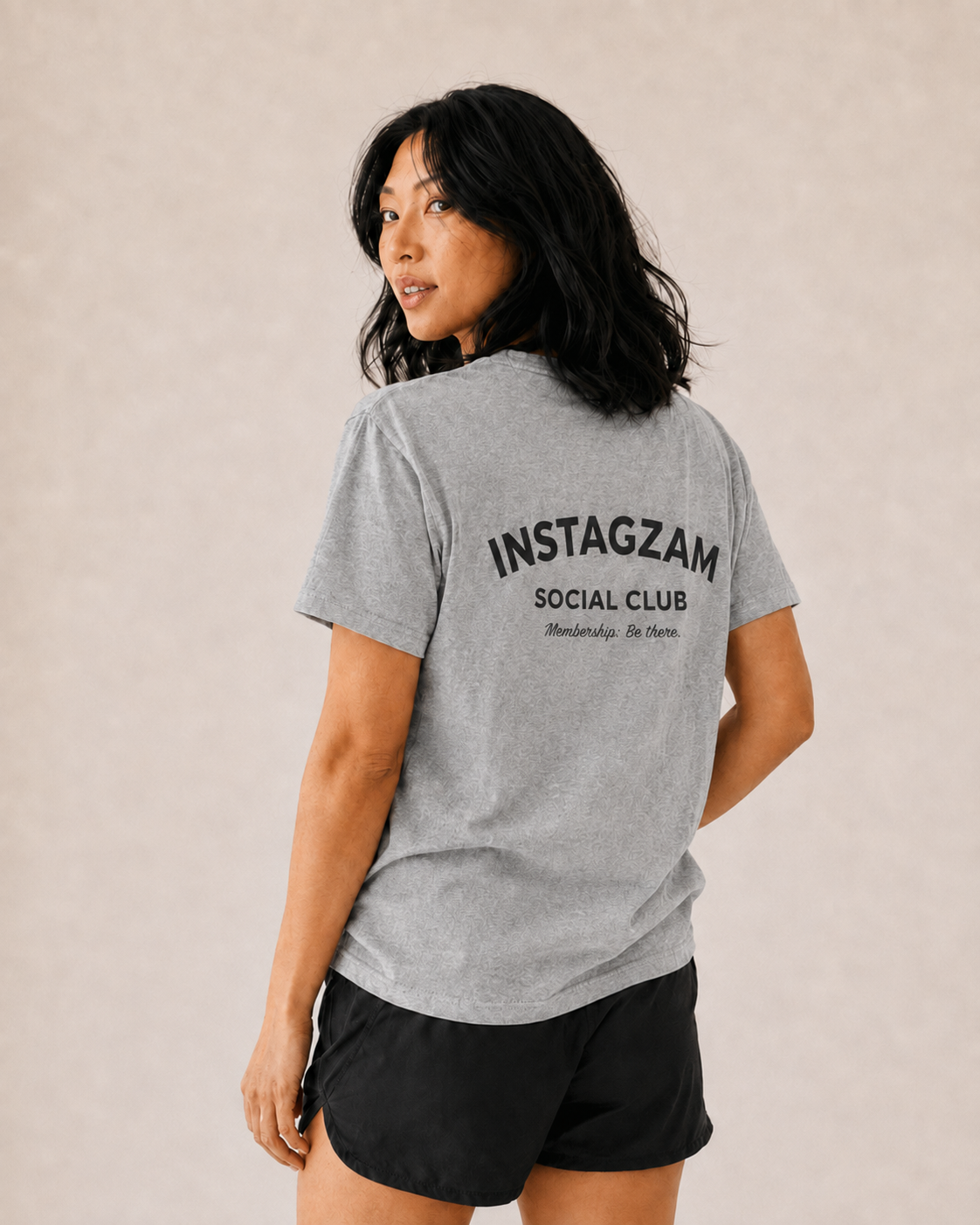 INSTAGZAM Social Club Tee | Minimal Logo Back Print T-Shirt