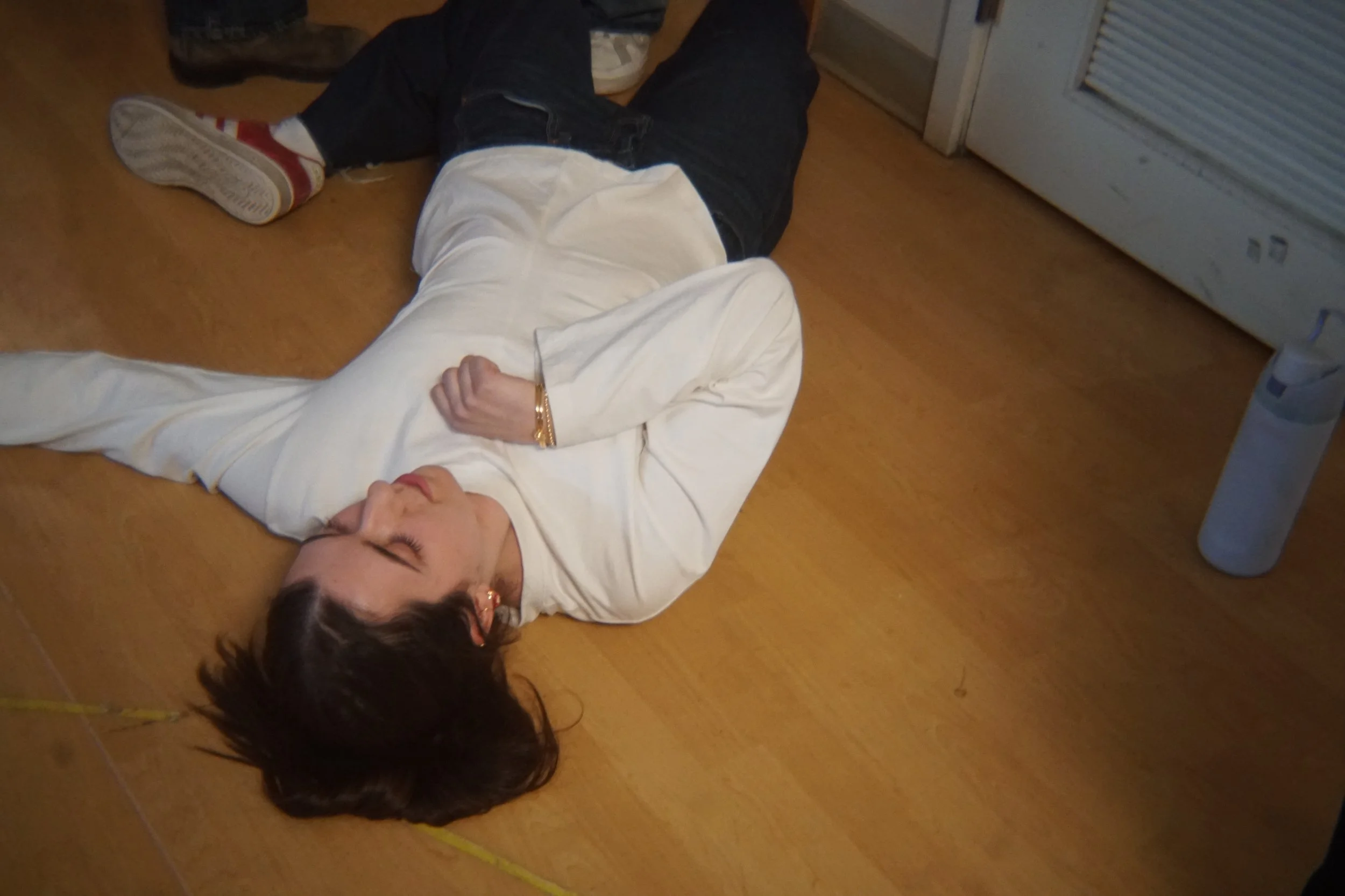 My dramatic fall to the ground after Maisie said I'm a better director than dancer. She's absolutely correct of course.