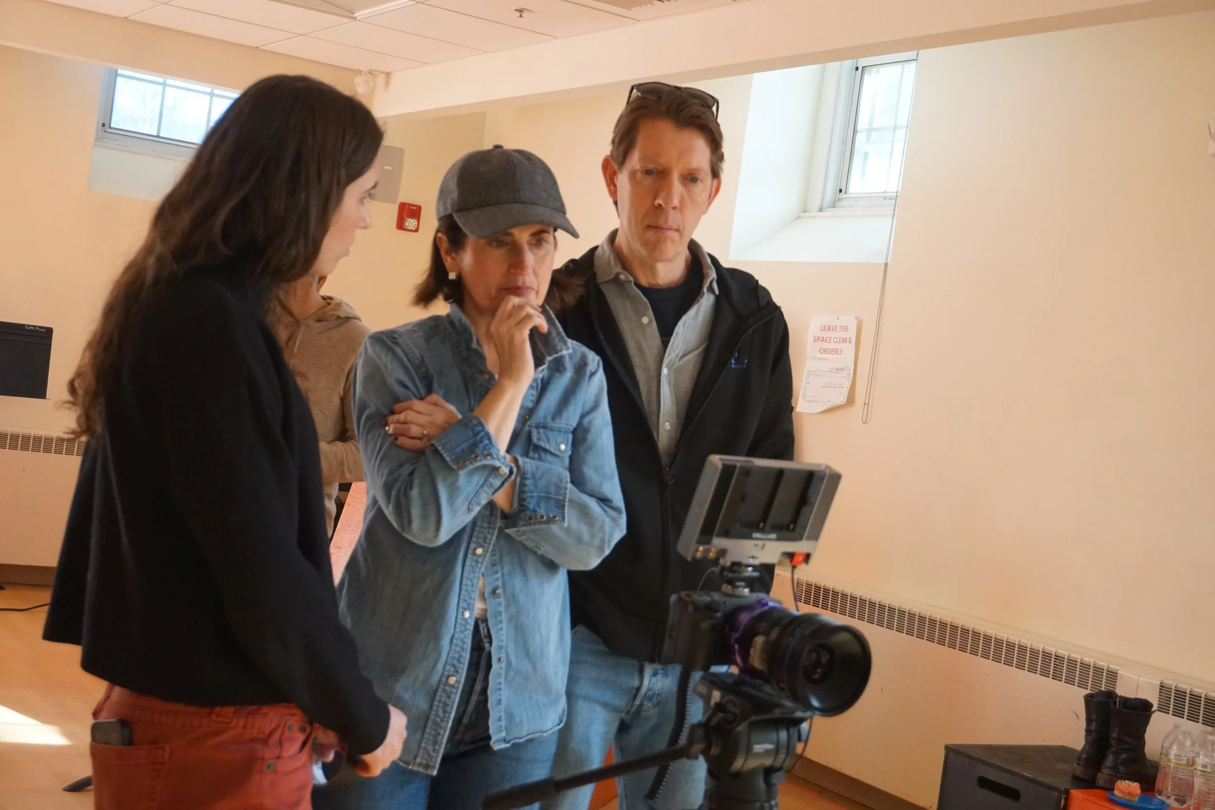 My production designer Sarah Sobieraj and PA Jim Sobieraj, checking out the frame.