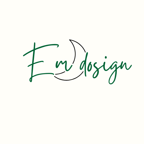 A logo with the text 'Emdosign' in green cursive font, with a crescent shape incorporated into the design.