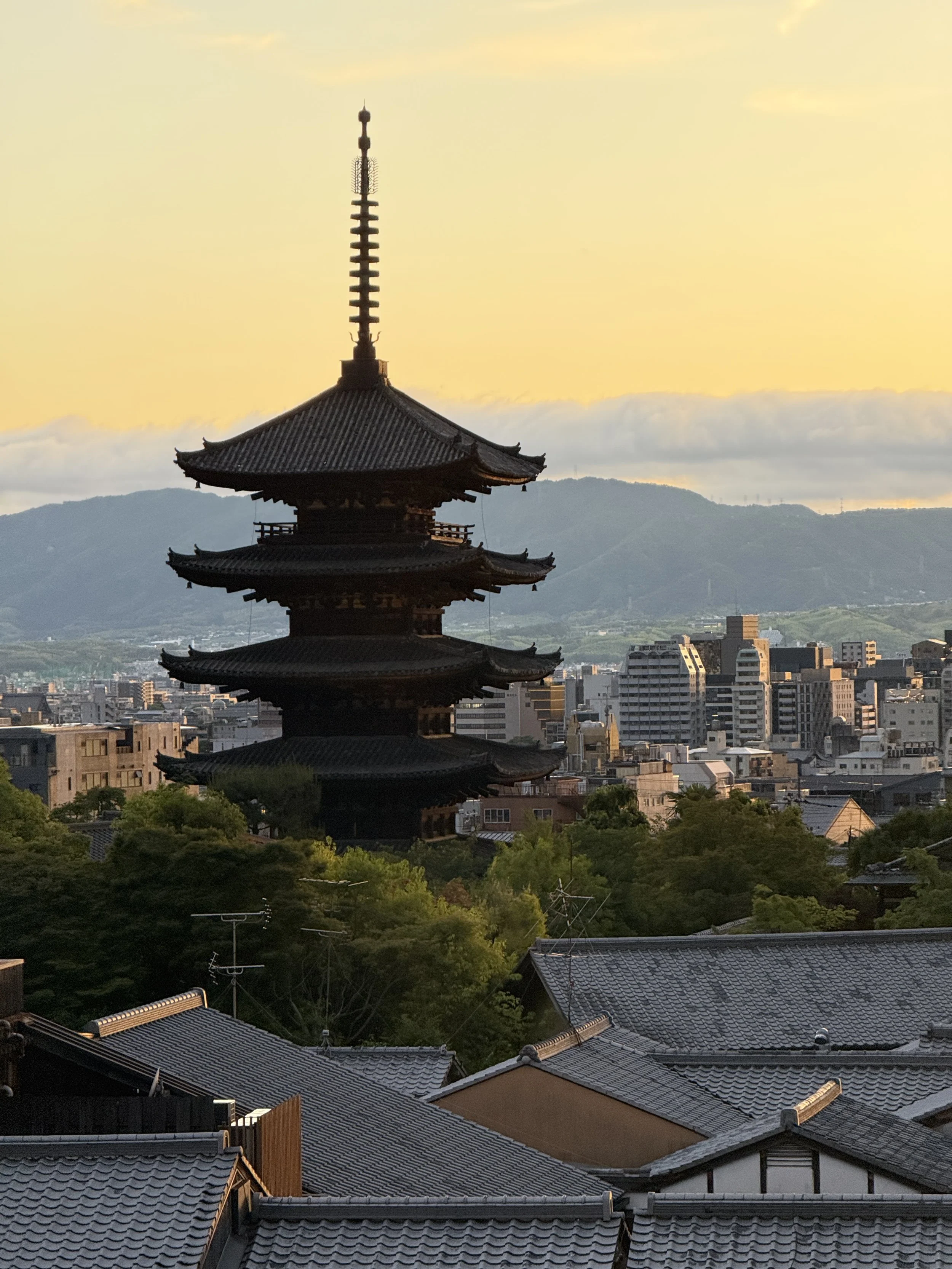 Kyoto pagoda at sunset