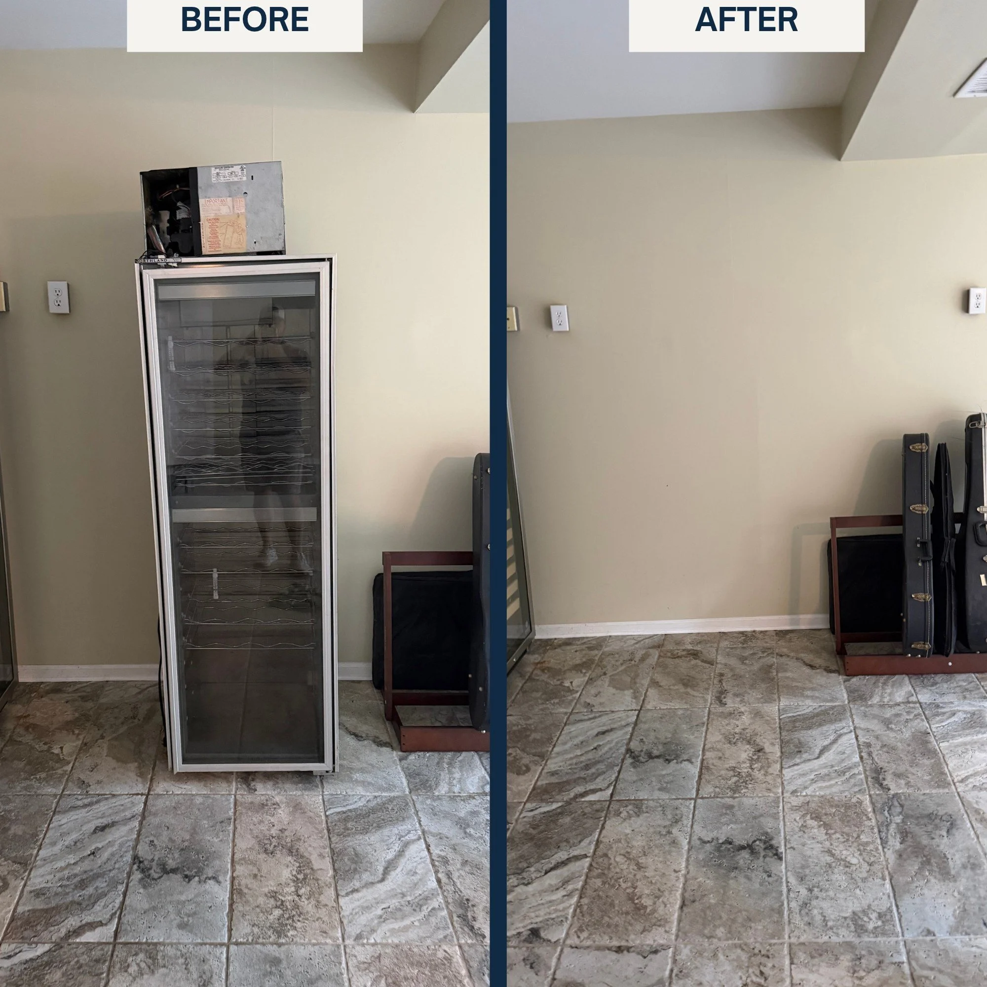 Wine refrigerator removal on James Island, SC, by Backwater Junk Removal, a local appliance removal and junk hauling company.