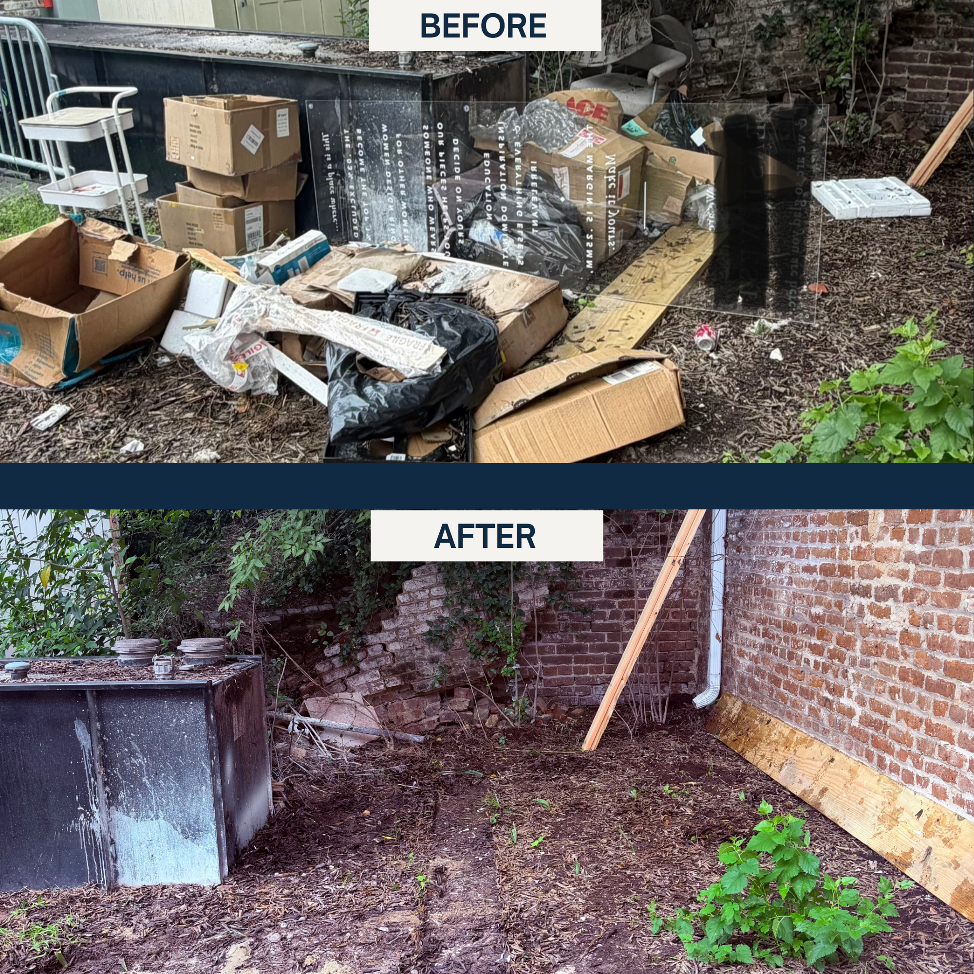Small commercial cleanup on King Street in Charleston, removing overflow trash and leftover debris to get the property cleaned up and looking its best.