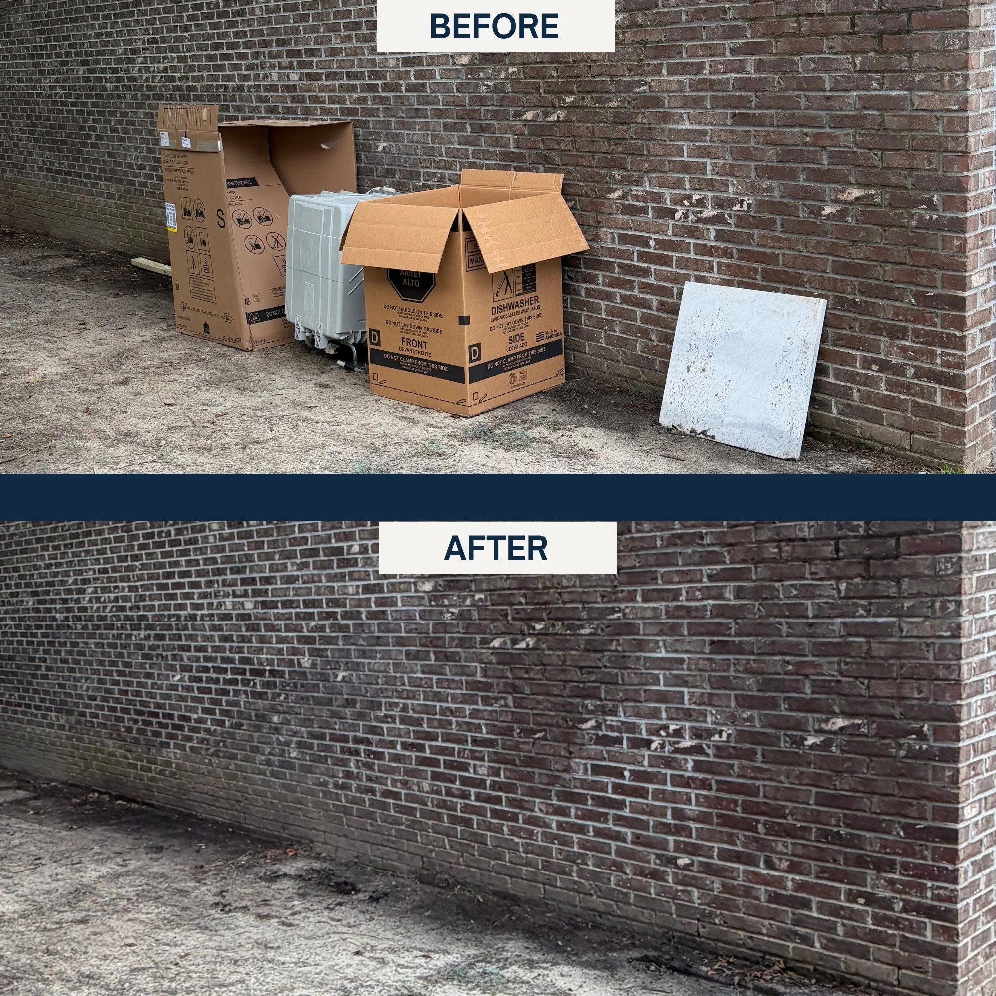 Old appliance removal and bulky cardboard packaging pickup in West Ashley, Charleston, SC, by Backwater Junk Removal.