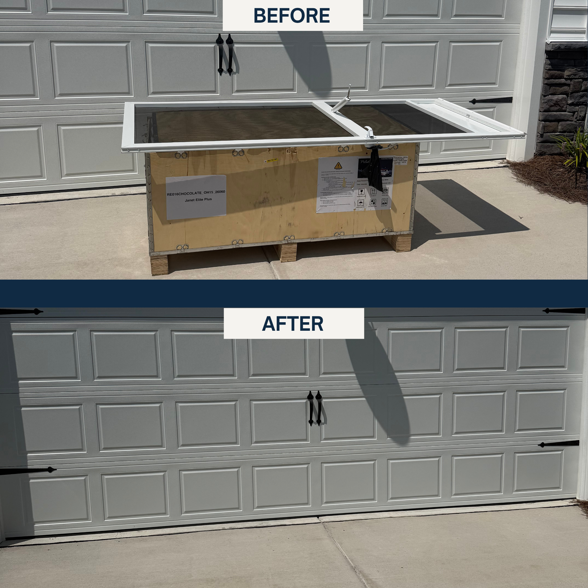 Removal of large wooden crate and unused screen door from home in Summer's Corner Summerville, SC.