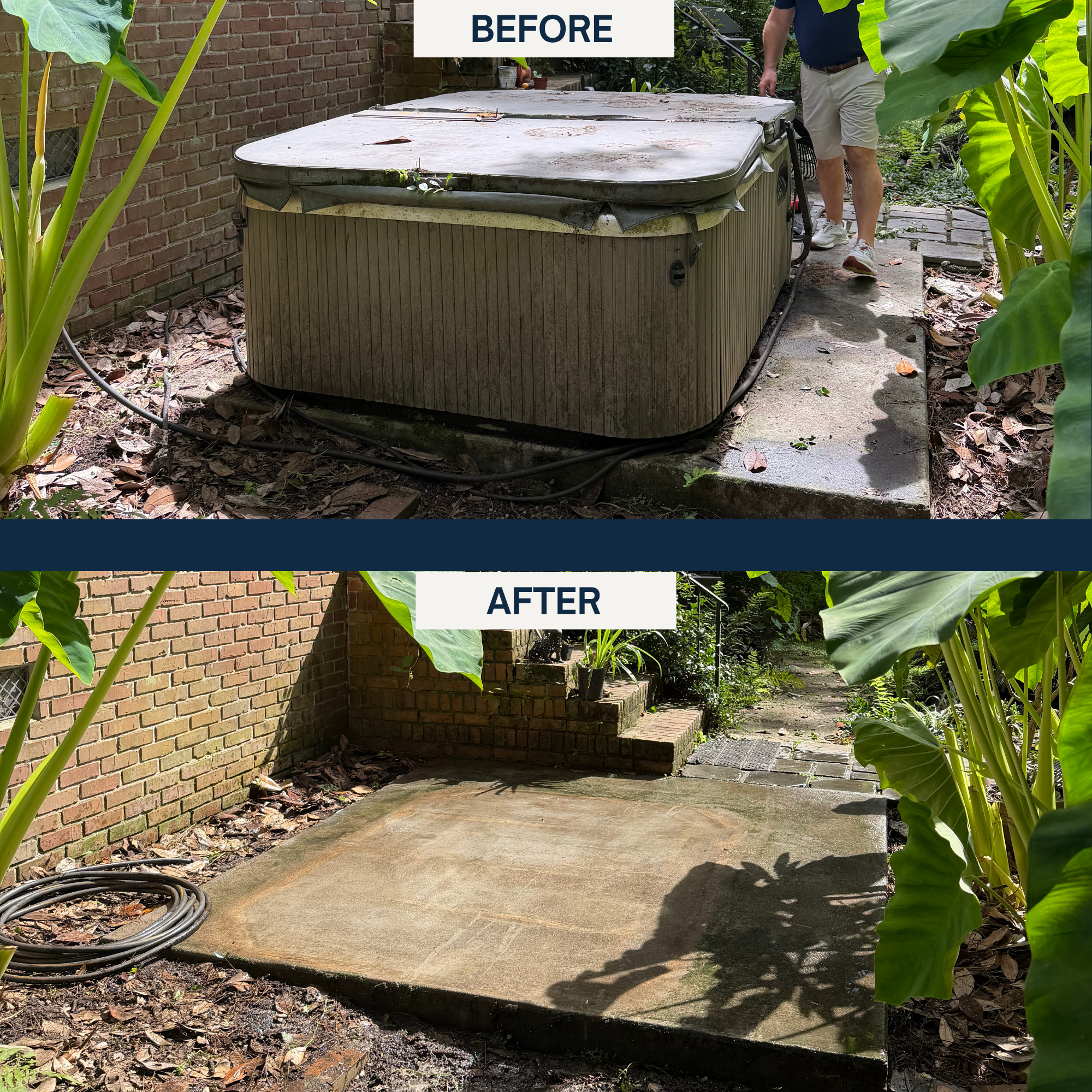 Hot tub removal in Summerville, SC.