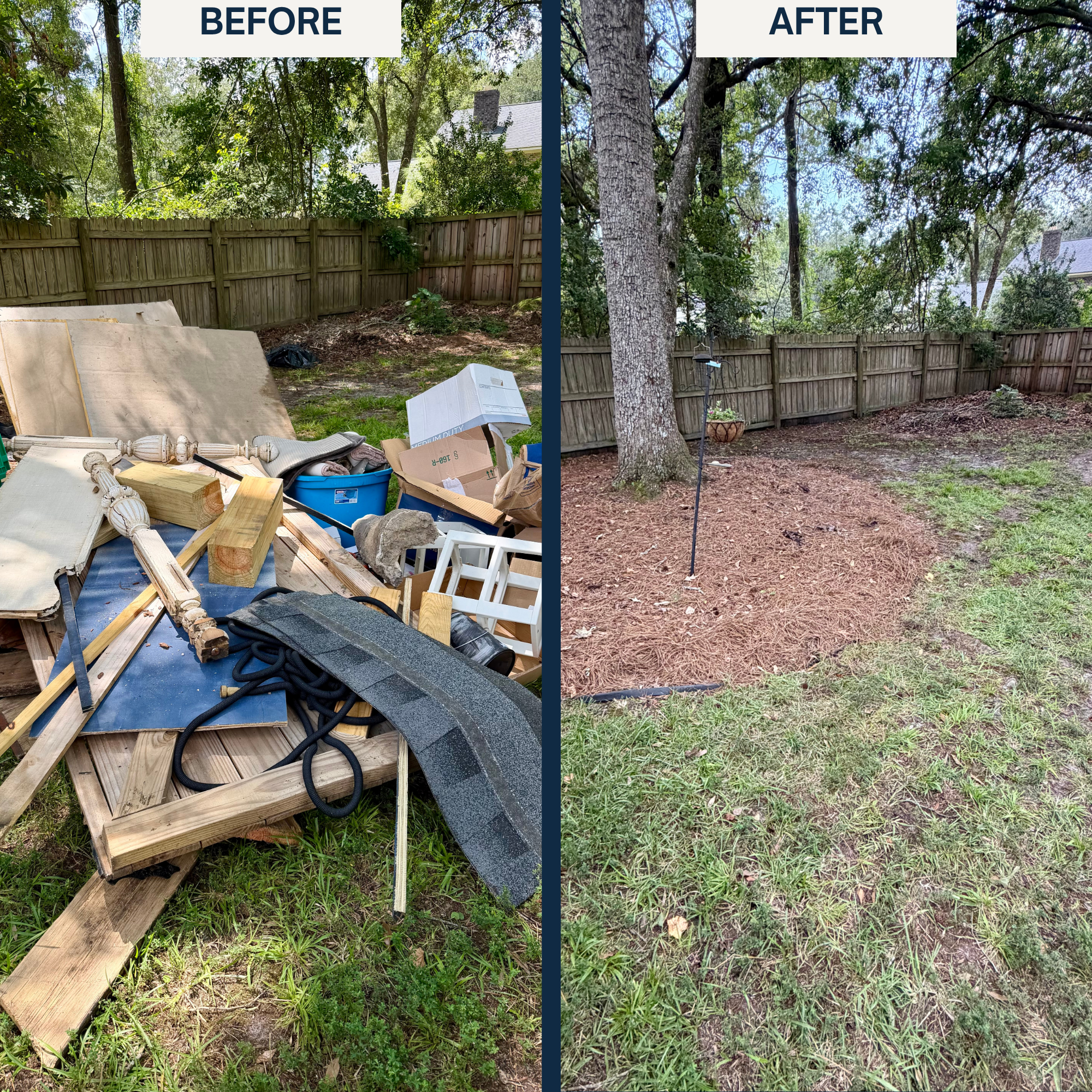 Removal of household construction debris from home in Summerville, SC.