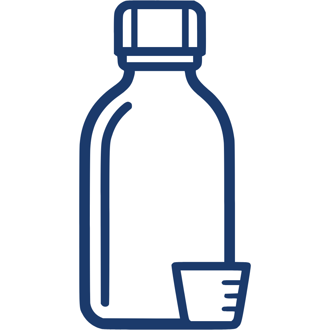 Icon of a bottle with a measuring cup