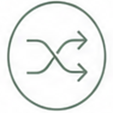 Symbol of two crossed arrows inside a circle.