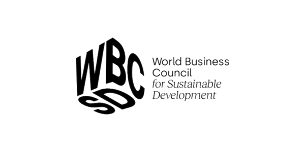 Logo of the World Business Council for Sustainable Development with text and a stylized globe.
