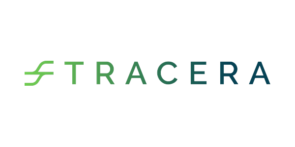 Tracer logo with stylized green and blue text.