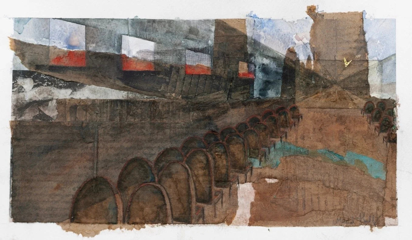 Tabernacle, oil pastel, graphite, watercolor, conté, collage, 14x20, 2014