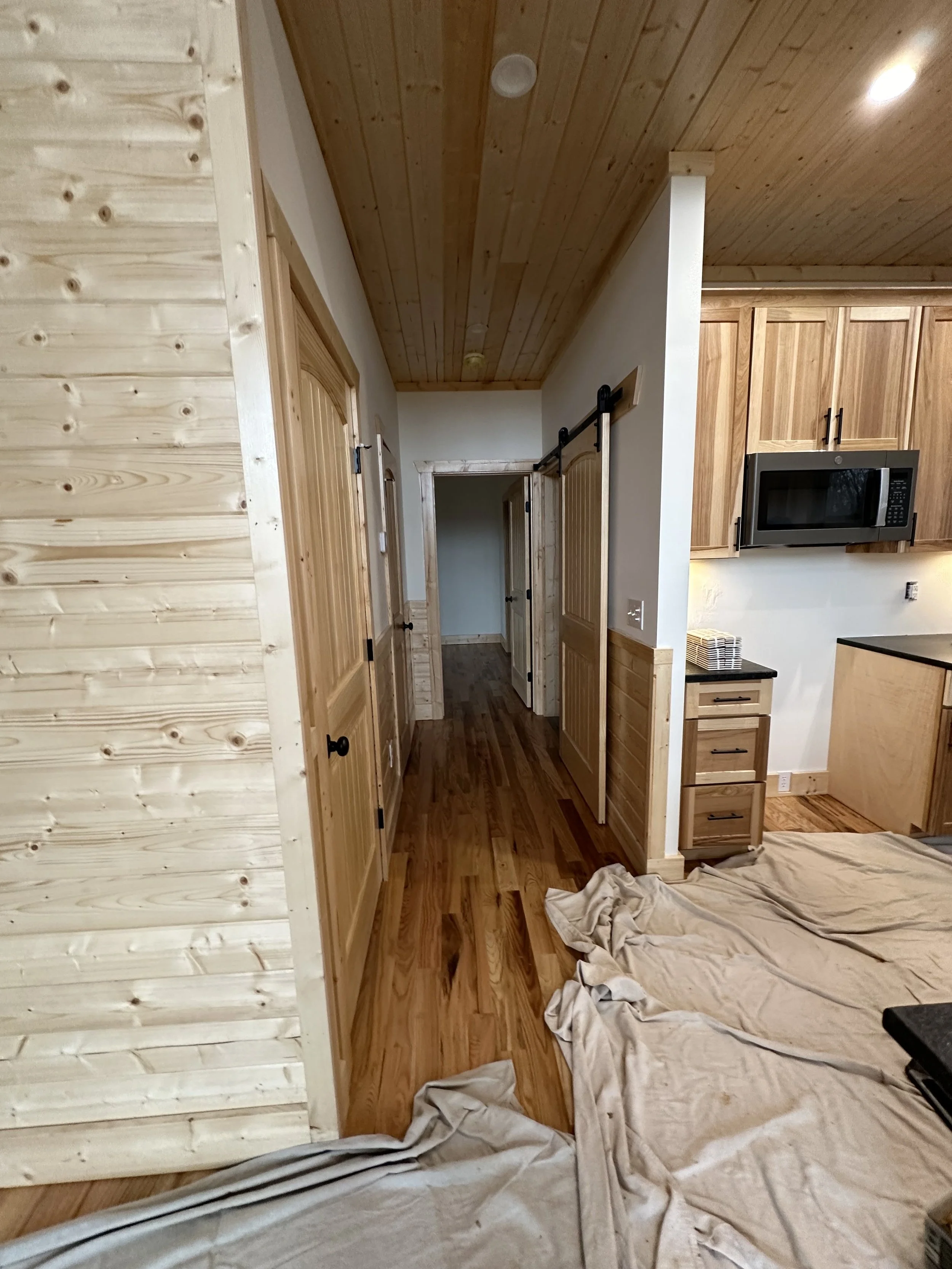 Interior wood finish in house in Glade Valley North Carolina