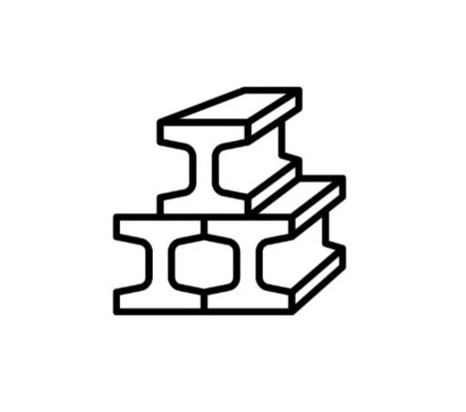 Line drawing of a three-step staircase with geometric shapes