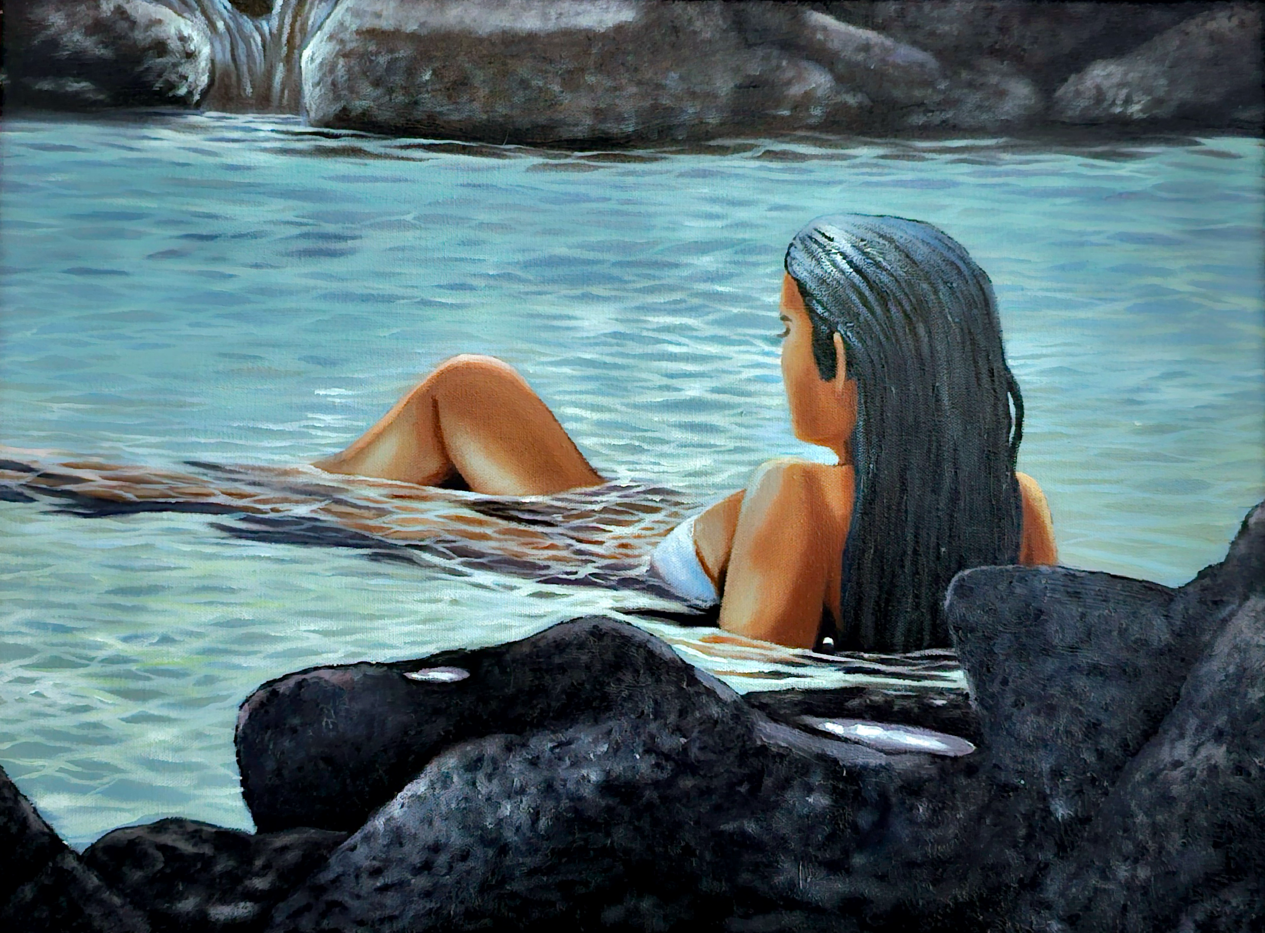 Serenity at O’oma Shore - Original Oil Painting