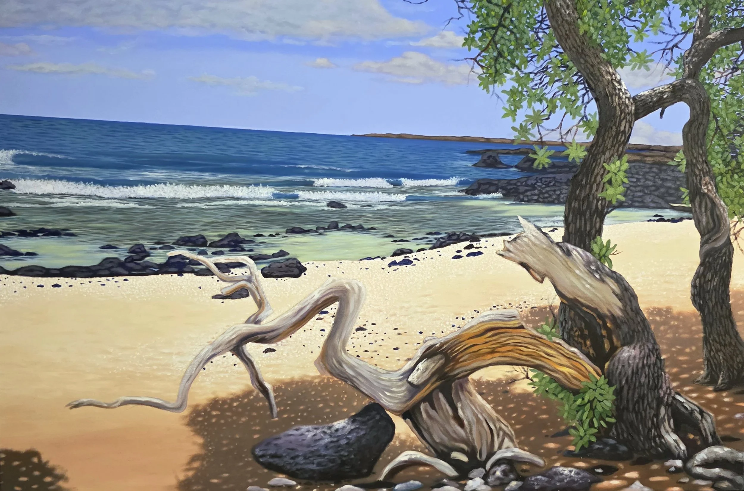 Serene Hawaiian Beach Landscape Painting