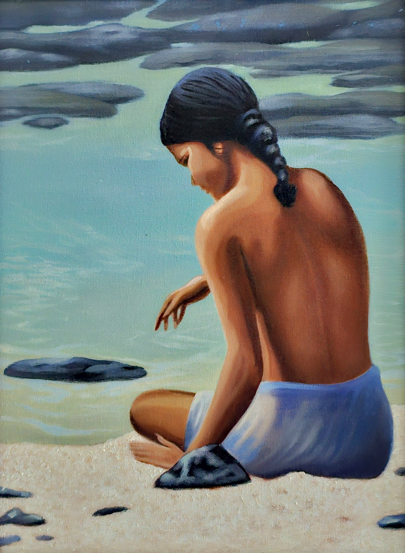 Serenity by the Shore: Hawaiian Coastal Painting