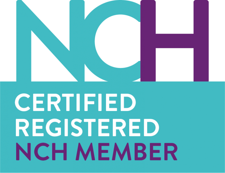 NCH Certified Registered NCH Member logo with large letters NCH and text below indicating certification and membership.