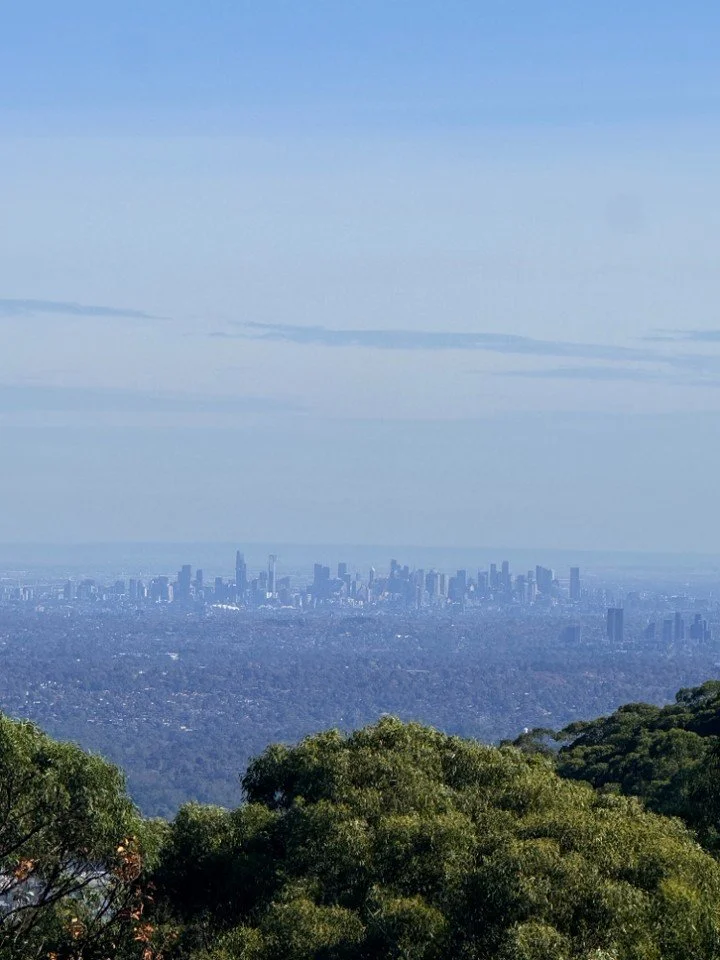 The whole of Melbourne stretches out beneath you. From the treetops. From the birds. 🌿Hilltop. Forest. Silence.A beautifully styled retreat in the Dandenong Ranges &mdash; where the view goes forever and the world feels very, very far away.Now live 