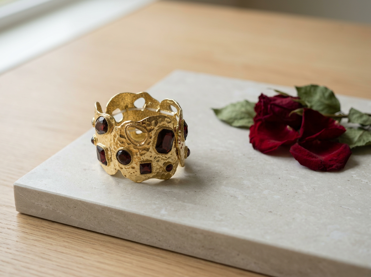 Royal Amber Cuff Bracelet