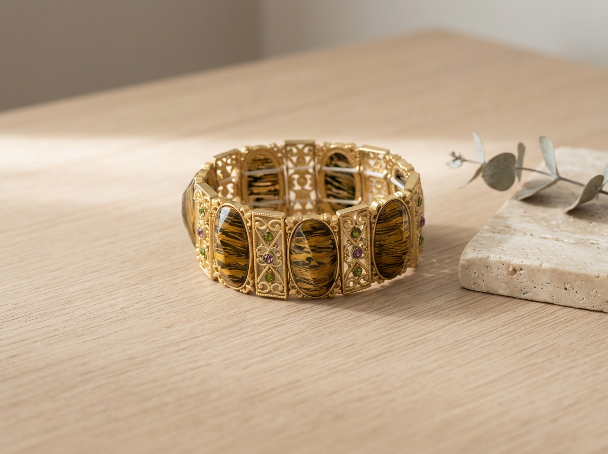 Olive Heirloom Stretch Bracelet