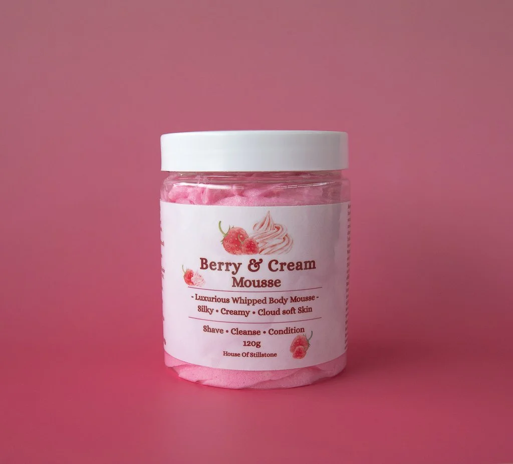 Berry & Cream Whipped Shaving Mousse – Creamy Cushiony Shave + Body Wash