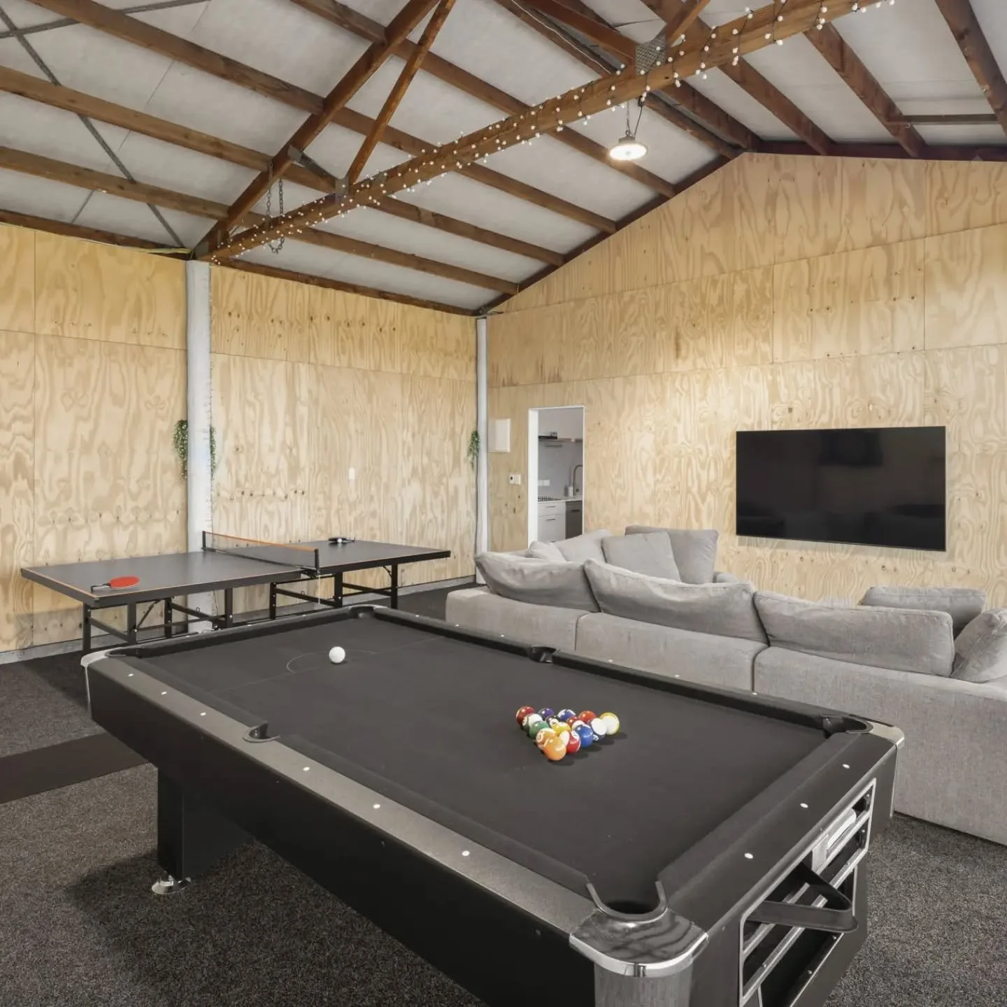 Game on! 🎯 
A comfortable stay with a little extra.
Unwind in your own private games room featuring pool, darts, ping pong and a large TV setup!
The perfect blend of comfort &amp; entertainment 🎱 
#whitikahuestate #gamesroom #farmstay #pooltable #d