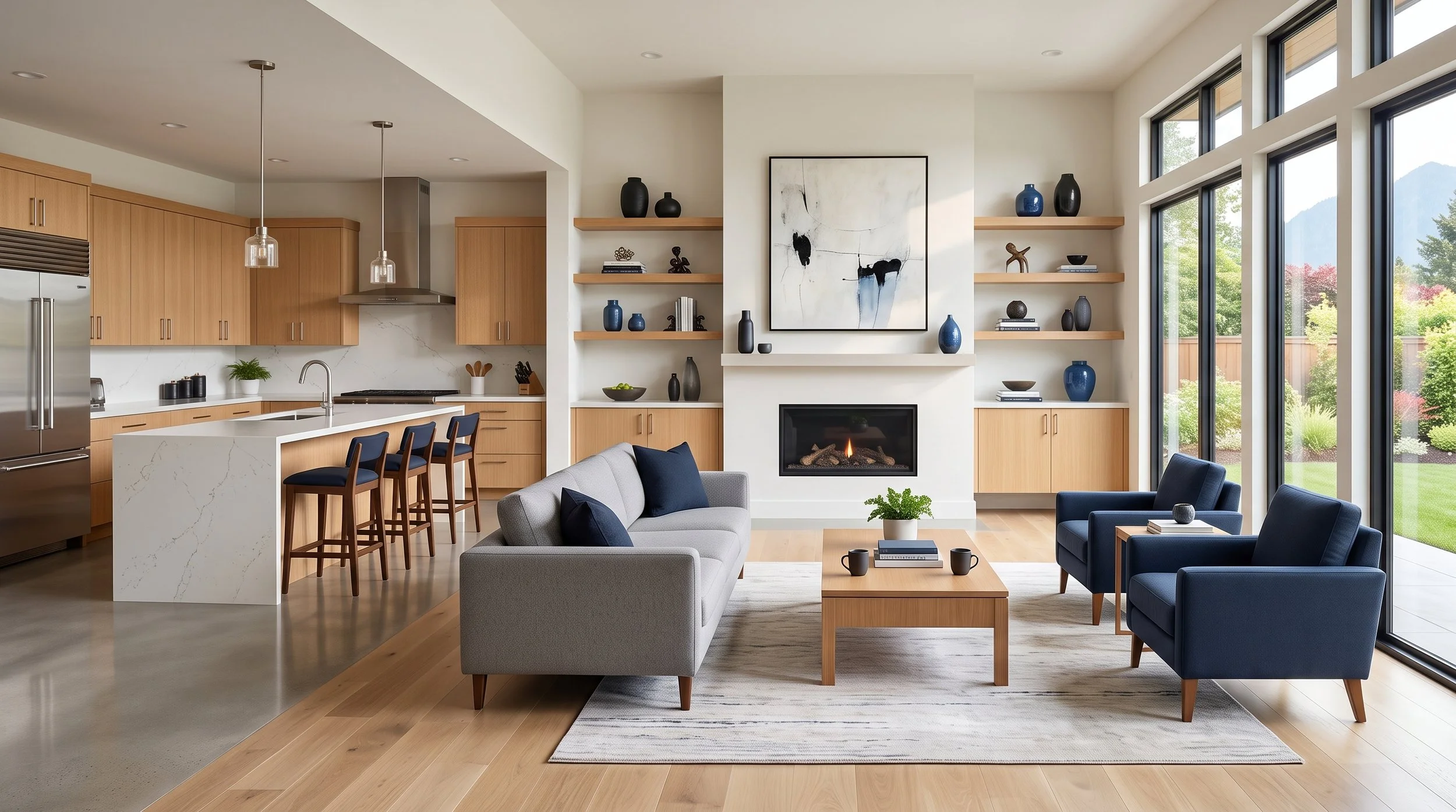 Freshly cleaned open-plan home interior ready for guests, move-out and turnover cleaning for property managers